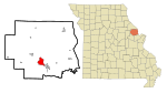 Lincoln County Missouri Incorporated and Unincorporated areas Troy Highlighted